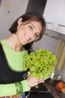 Woman preparing food at the kitchen