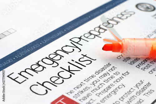 Photo: Emergency checklist Emergency checklist