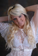 Happy blond woman
