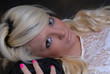 Sexy young blond woman relaxing