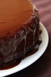 big chocolate cake with chocolate frosting