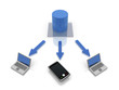 Database Network Concept With mobile devices