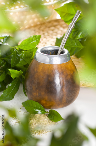 Photo: Yerba mate isolated on white background Yerba mate isolated on white background