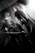 Handsome men with weapons