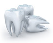 Teeth on white background. 3D image. Teeth on white background. 3D image.