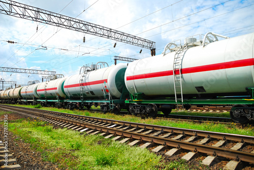 Photo: Oil transportation in tanks by rail Oil transportation in tanks by rail