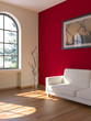 Sofa Rendering Sonne rot