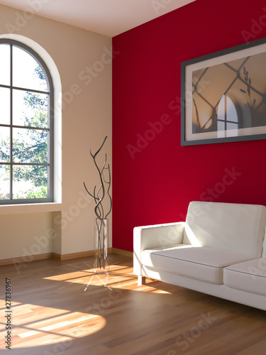 Illustration: Sofa Rendering Sonne rot Sofa Rendering Sonne rot