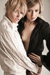 Two beautiful girl wearing shirts
