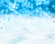 Christmas snow scene with real snow on the bottom half .