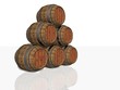 Wooden barrels illustration