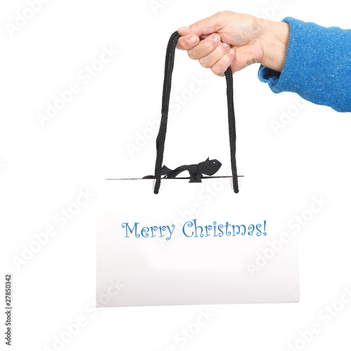 Photo: Gift bag with merry christmas Gift bag with merry christmas