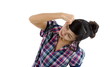 woman hitting herself