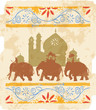 Vector: Indian elephants Indian elephants