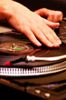 Hip-hop DJ scratching the record