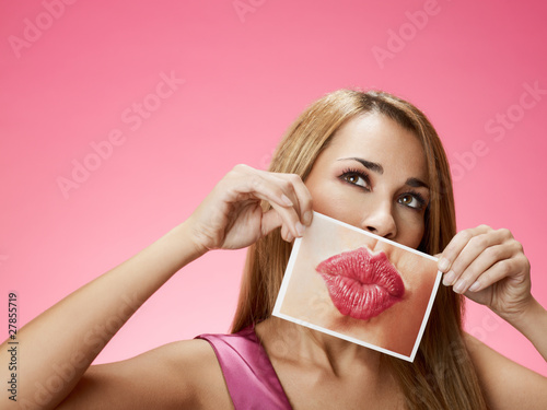 Photo: businesswoman sending big kiss businesswoman sending big kiss