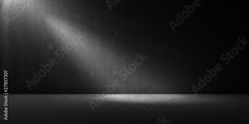 Illustration: betonmauer mit spot von links betonmauer mit spot von links