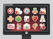 screen with medical icons