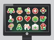 screen with beautiful medical icons