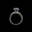 sapphire ring on black