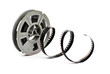 Images : still life of dirty, old 8mm cine film and reel