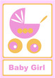 Pink baby girl announcement