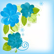 Blue flowers background