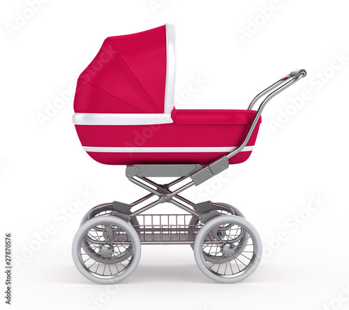 Illustration: Baby Carriage on white background Baby Carriage on white background