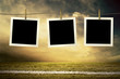 Photocards of football players on the outdoor field Photocards of football players on the outdoor field