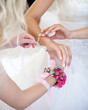 bride and flower girl