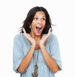 Brunette happily surprised