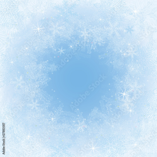 Vector: Frame with snowflakes and frosty patterns Frame with snowflakes and frosty patterns