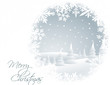 Winter card with snowy landscape