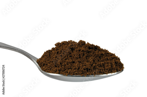 Photo: Spoonful of fine ground medium roasted Arabica coffee for espres Spoonful of fine ground medium roasted Arabica coffee for espres