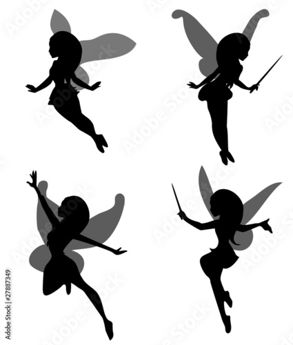 Vektor: Fairy silhouette set Fairy silhouette set