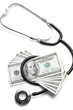 Stethoscope and 100 dollar bills