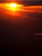 Airliner and sunset