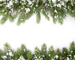 Christmas framework with snow isolated on white background