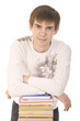 young boy reading a book