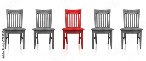 Illustration: 3D Stuhlreihe - Rot grau 3D Stuhlreihe - Rot grau