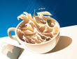 Illustration for proverb “A storm in a teacup”, vector