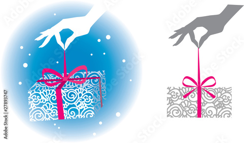 Vector: Hand holding gift box Hand holding gift box