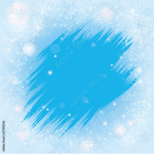 Vektor: Frame with snowflakes and frosty patterns Frame with snowflakes and frosty patterns