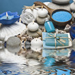 Reflejos de spa azules.