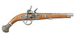 Ancient piracy pistol on white background Ancient piracy pistol on white background