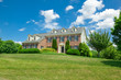 Suburban Hillside Single Family House Georgian Colonial Blue Sky Suburban Hillside Single Family House Georgian Colonial Blue Sky