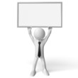 3D man with a white poster 3D man with a white poster