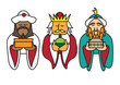 3 kings bearing gifts vector