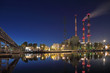 Industrial landscape. Heat station and the river.