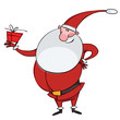 Vektor: Santa with a big beard and a gift Santa with a big beard and a gift